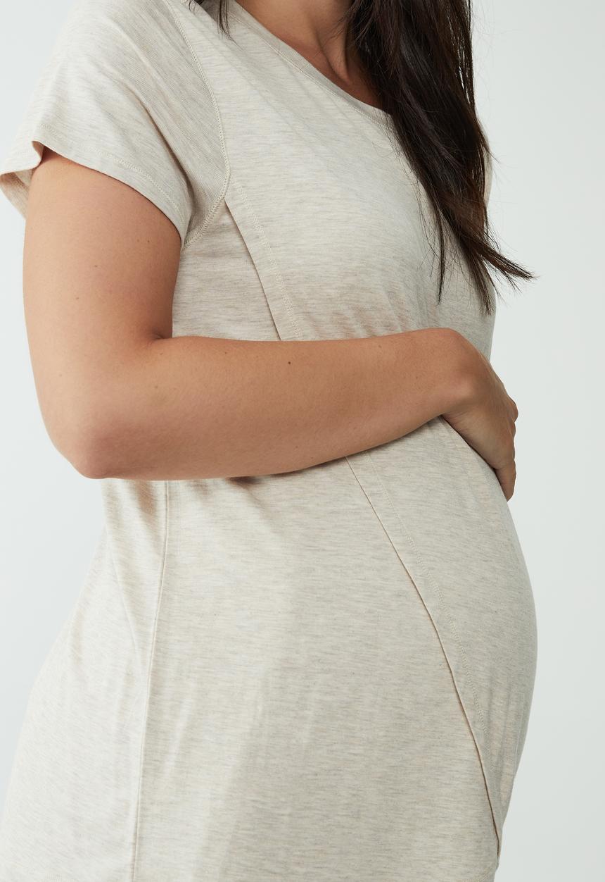 Cotton On - Sleep recovery maternity T-shirt - french oak marle