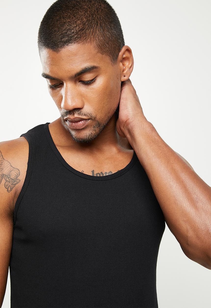 Superbalist - 2 pack rib vests - black