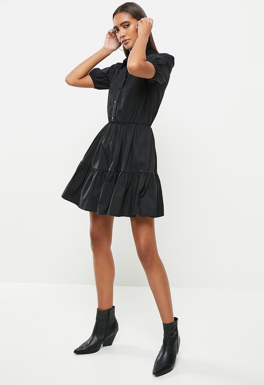 SISSY BOY - Poplin dress with buttons - black