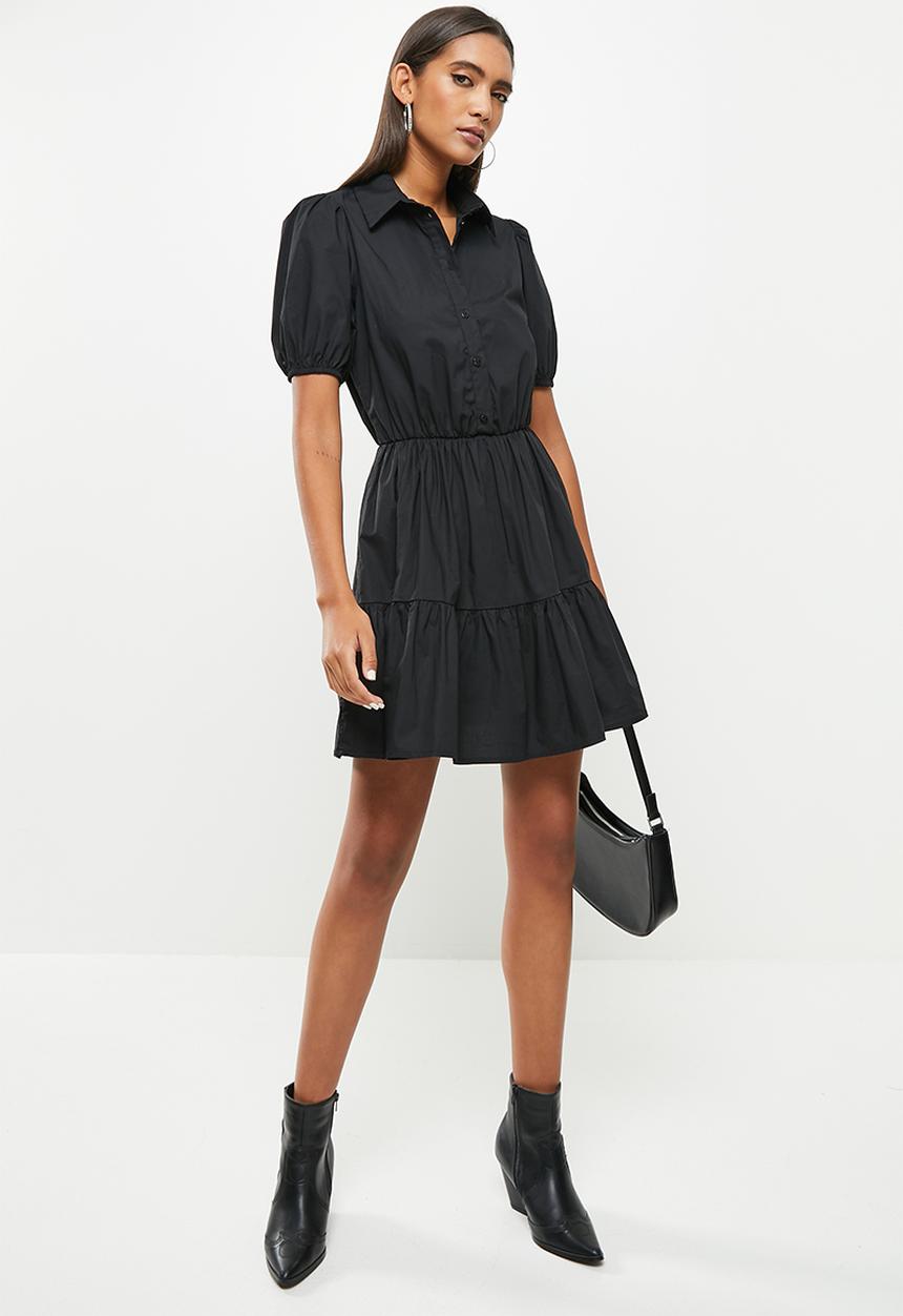 SISSY BOY - Poplin dress with buttons - black