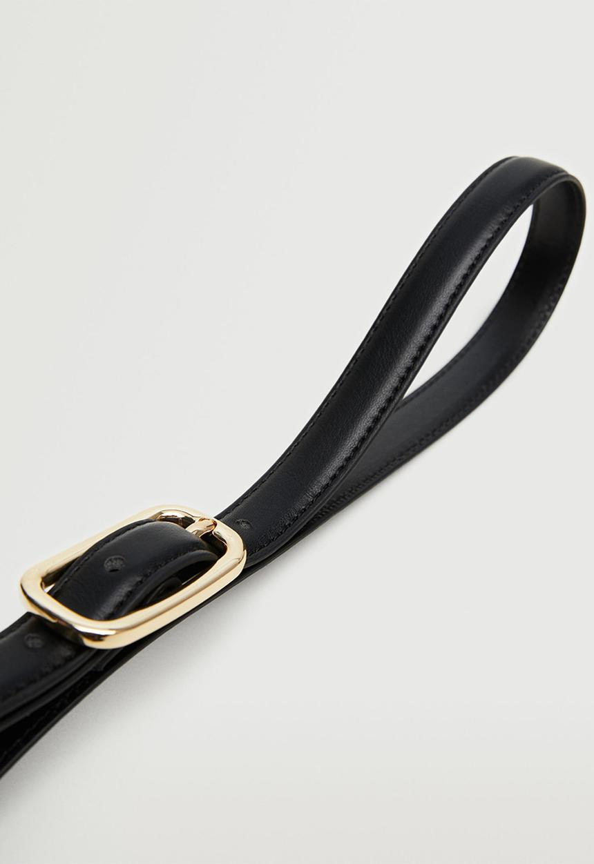 MANGO - Rectangular buckle belt - black