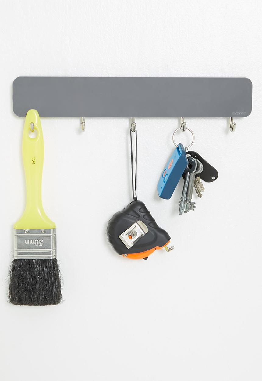Litem - Wall hook - 5 hooks - grey