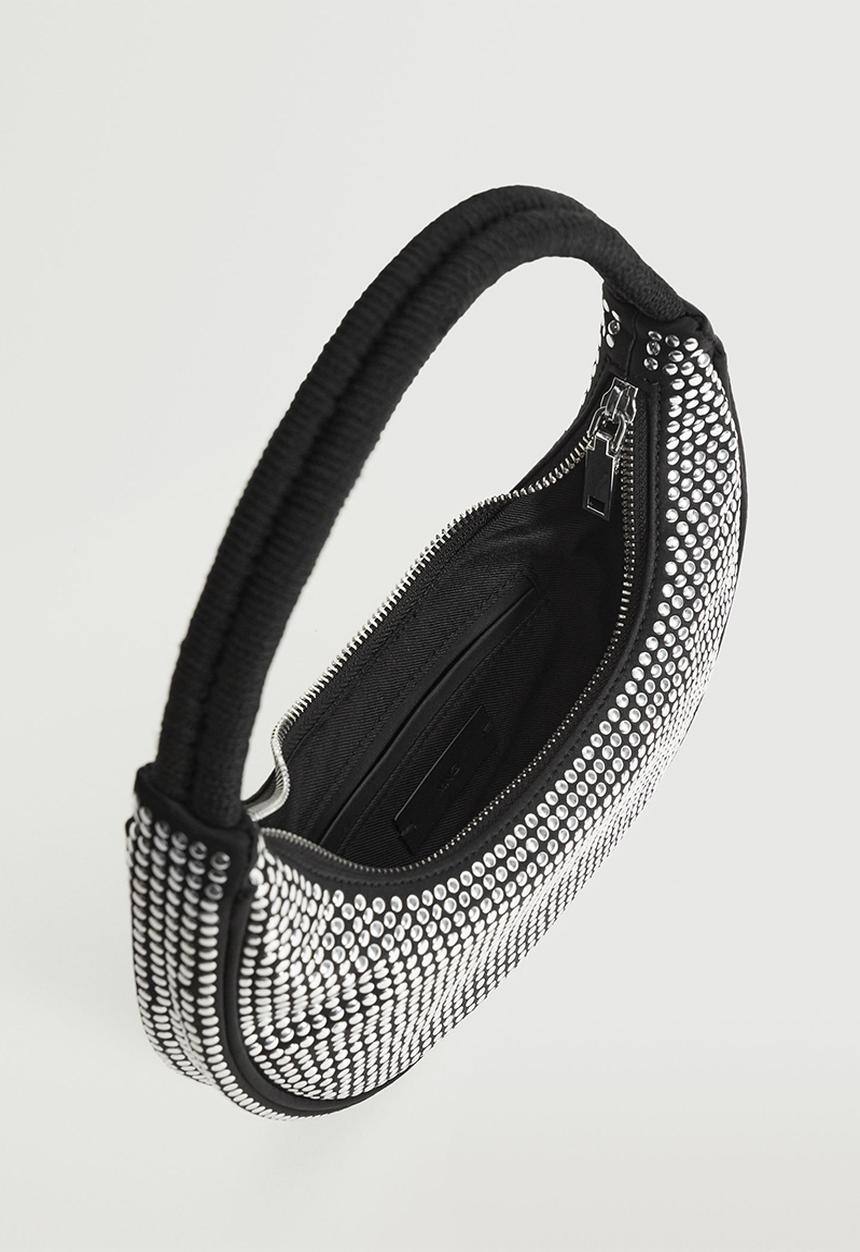MANGO - Glossy baguette bag - black