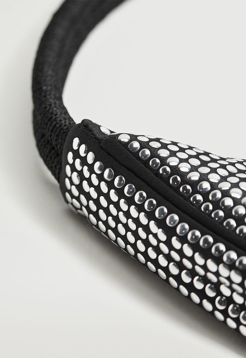 MANGO - Glossy baguette bag - black