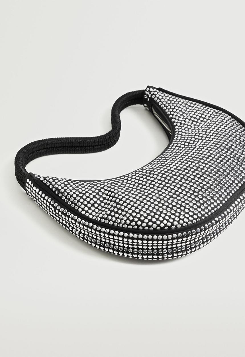MANGO - Glossy baguette bag - black