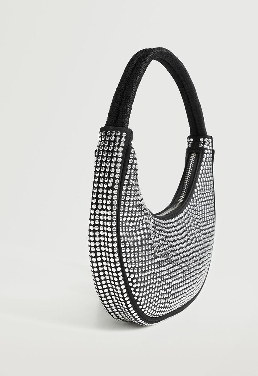 MANGO - Glossy baguette bag - black