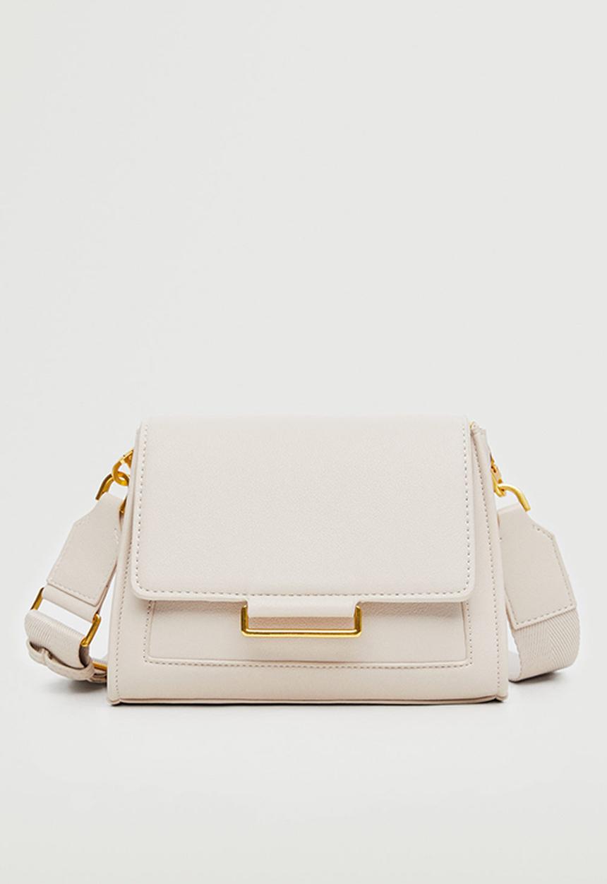 MANGO - Flap cross - body bag - off white