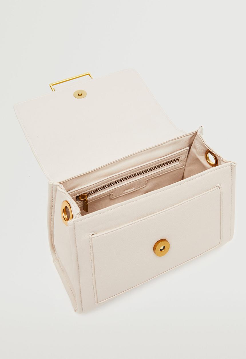 MANGO - Flap cross - body bag - off white