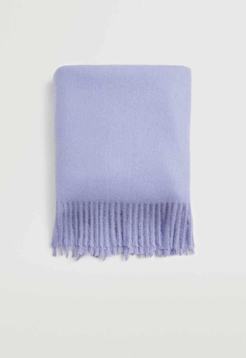 MANGO - Fringes knit scarf - lavender
