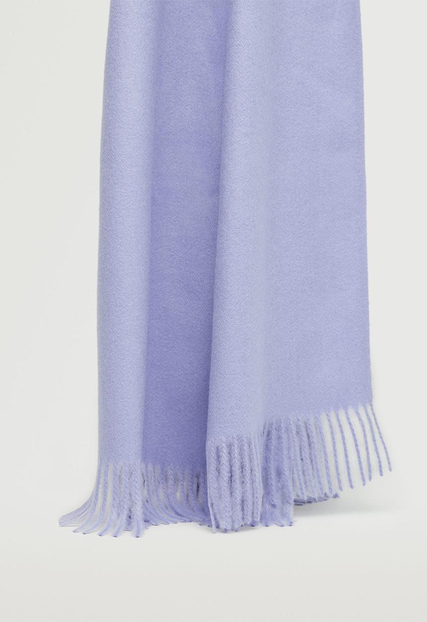 MANGO - Fringes knit scarf - lavender