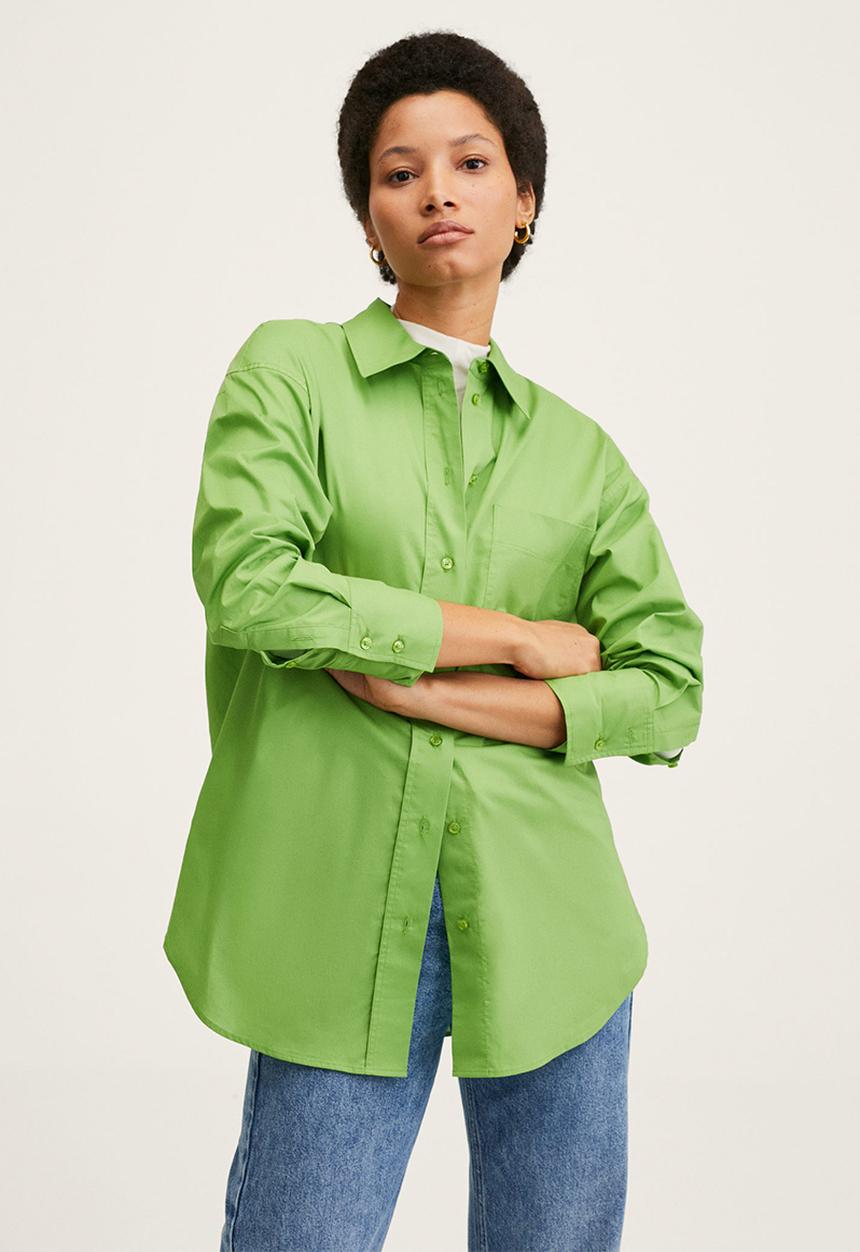 MANGO - Shirt regu - green