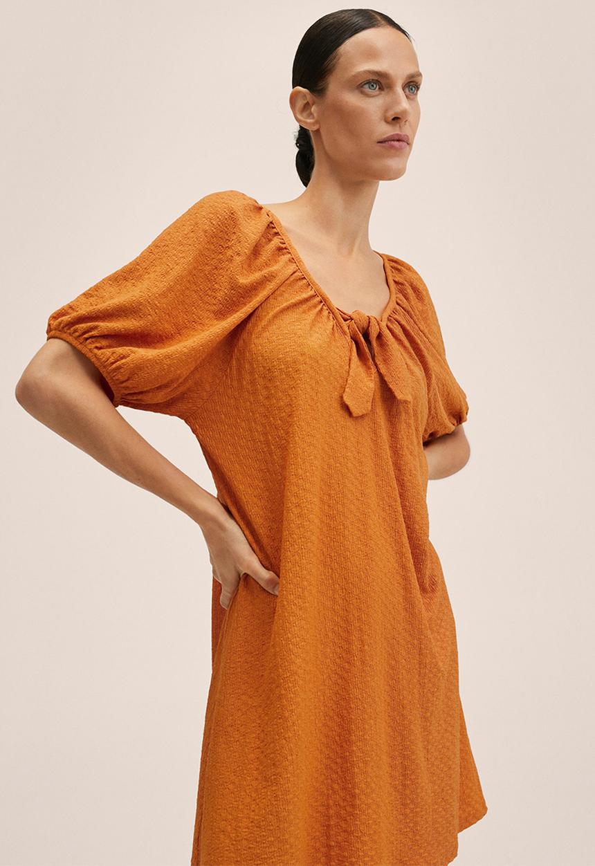 MANGO - Dress matcha-h - orange
