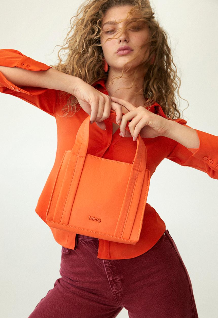 MANGO - Logo shopper bag - orange