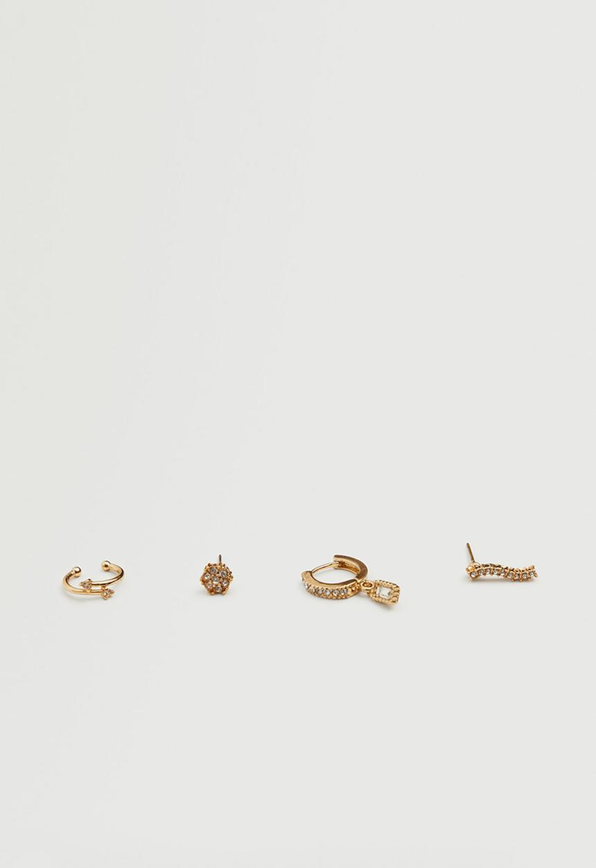 MANGO - Piercing pack earrings - gold