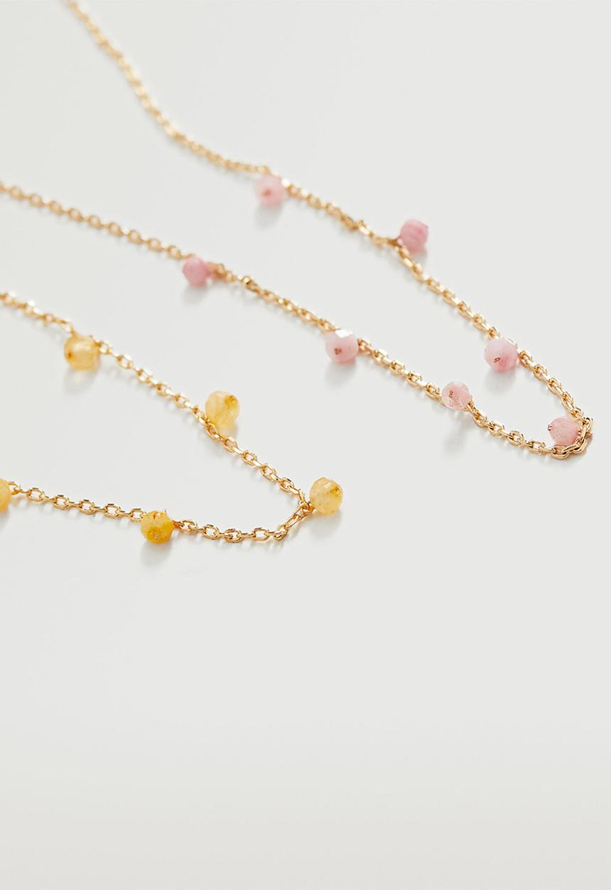 MANGO - Crystal beaded bracelet - gold