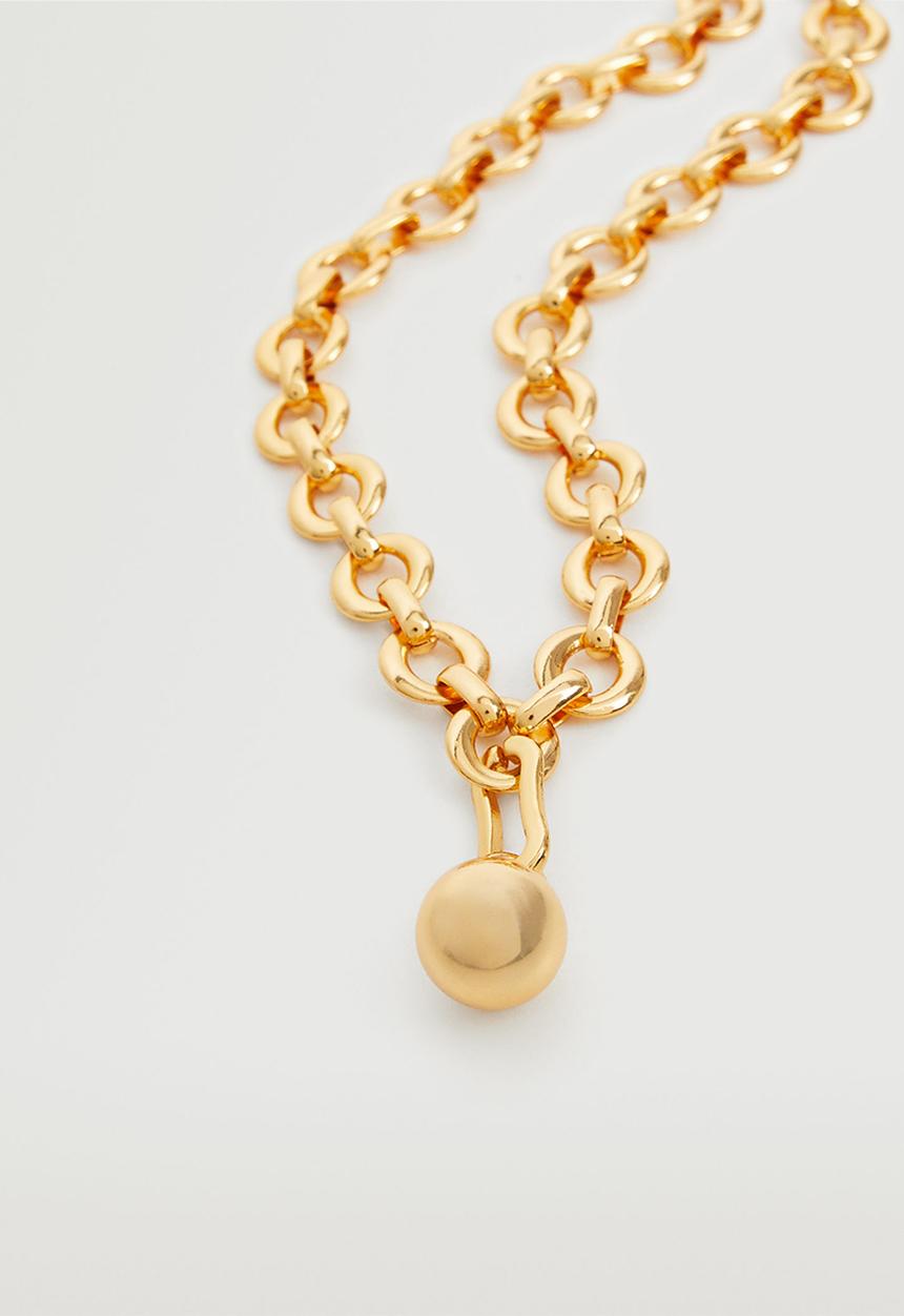 MANGO - Tassel pendant necklace - gold