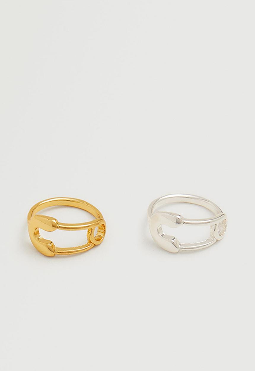 MANGO - Asymmetric rings set - gold