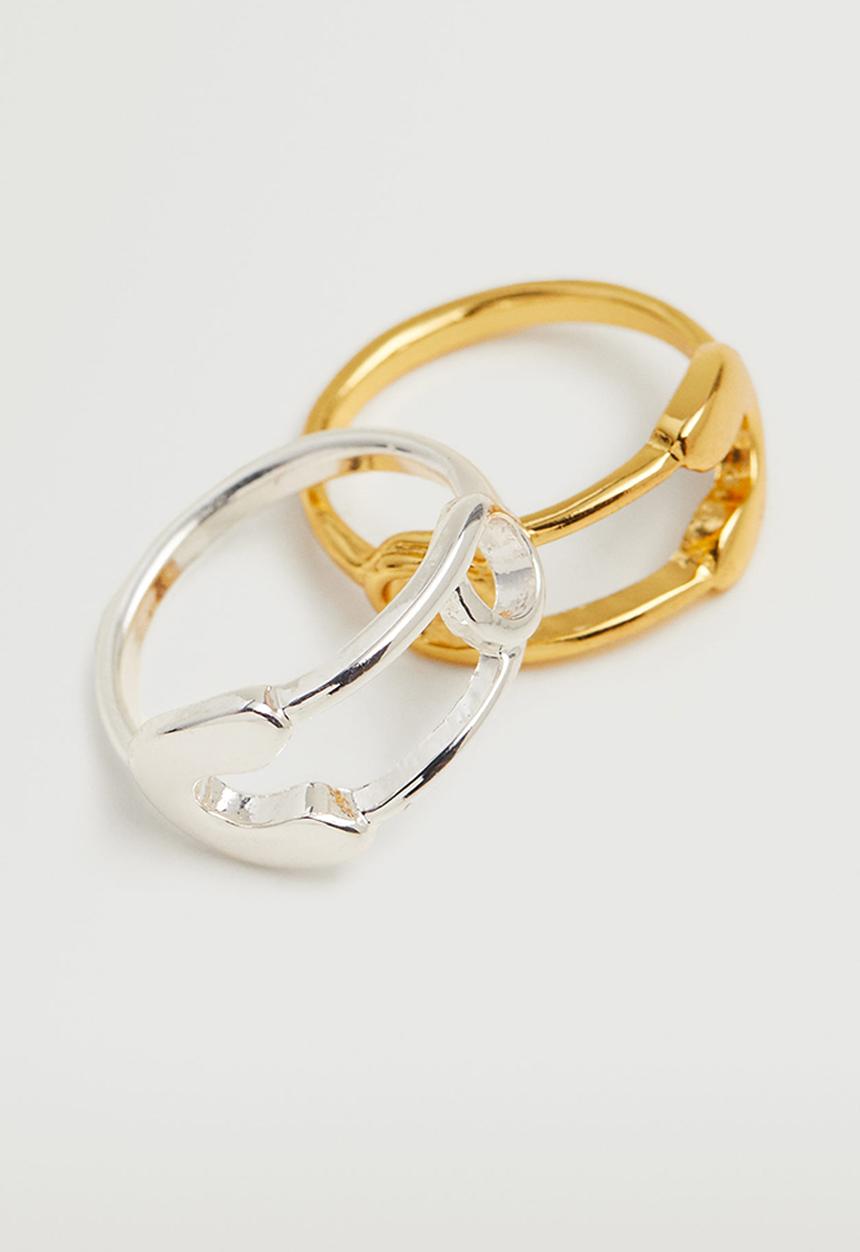 MANGO - Asymmetric rings set - gold
