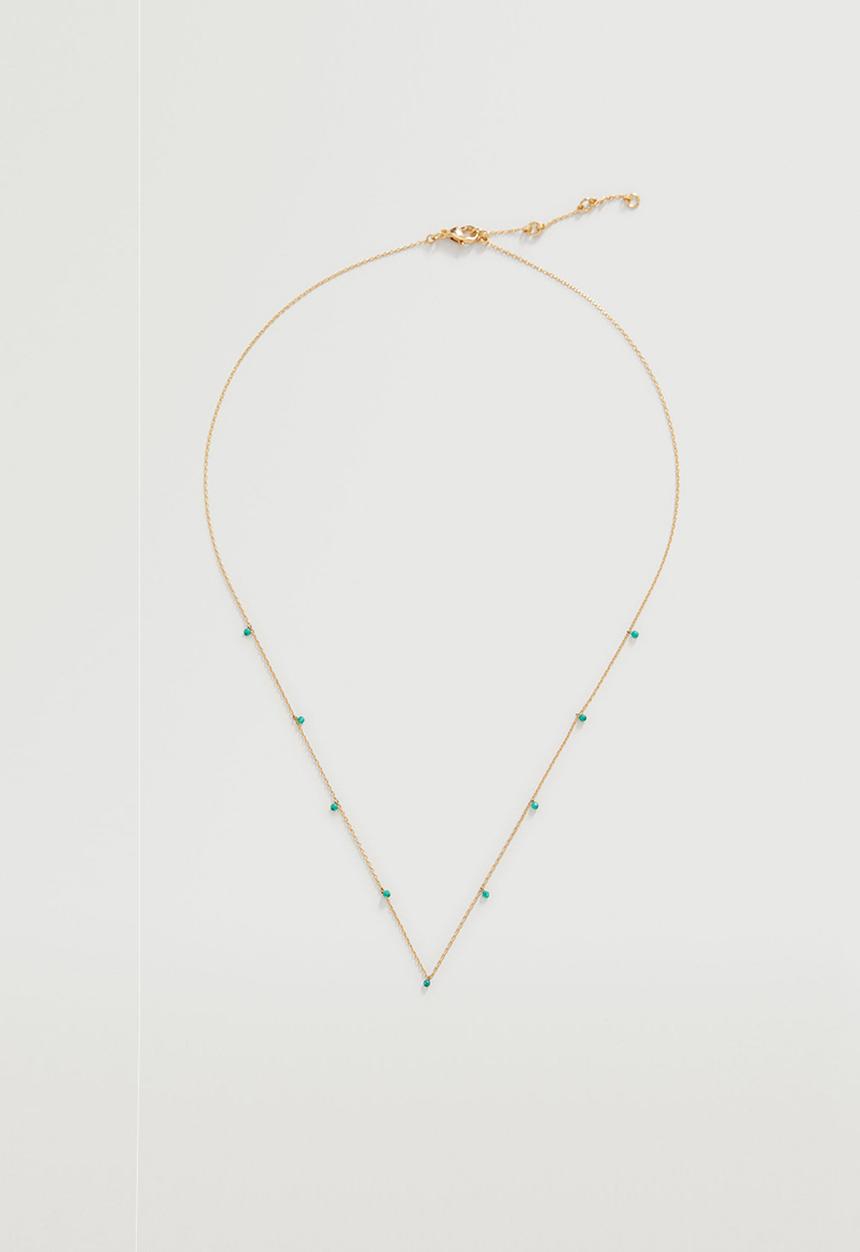 MANGO - Crystal bead necklace - green