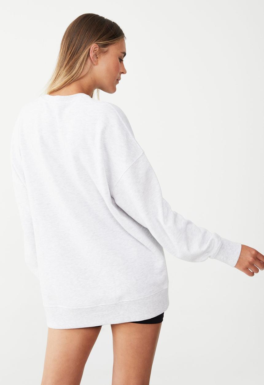 Cotton On - Plush oversized crew - cloudy grey marle