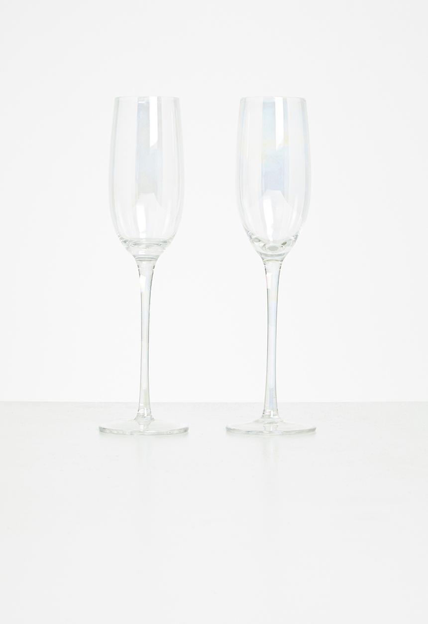 Excellent Houseware - Champagne glass set of 2 - clear