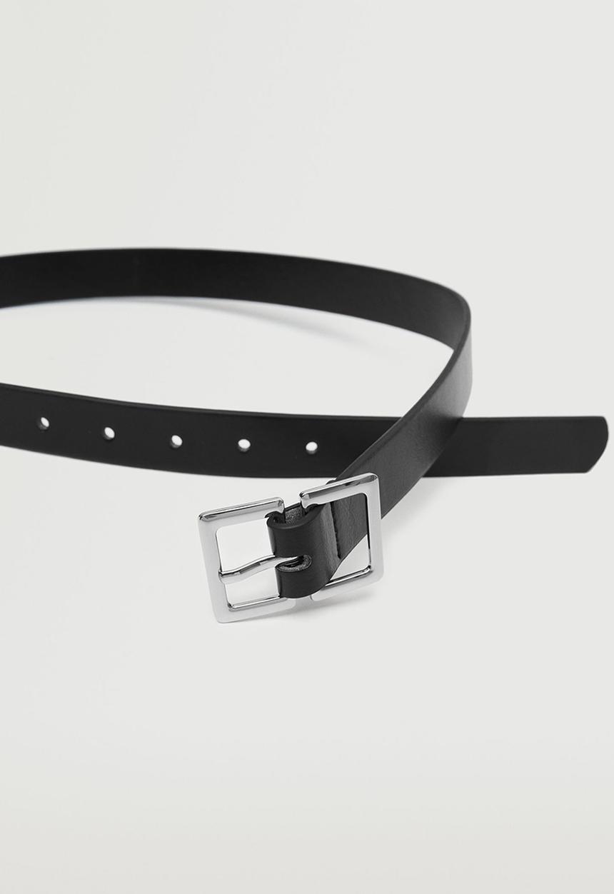 MANGO - Double buckle belt - black