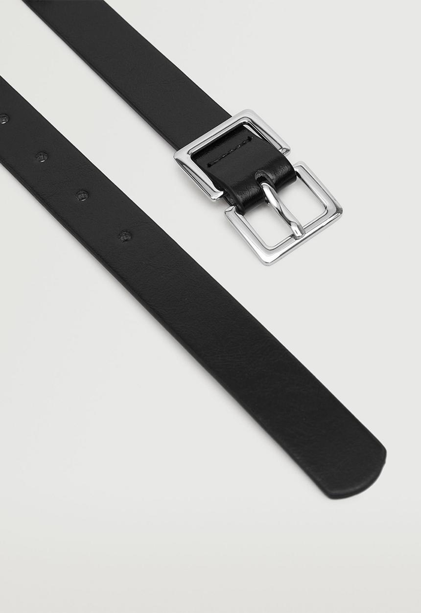 MANGO - Double buckle belt - black