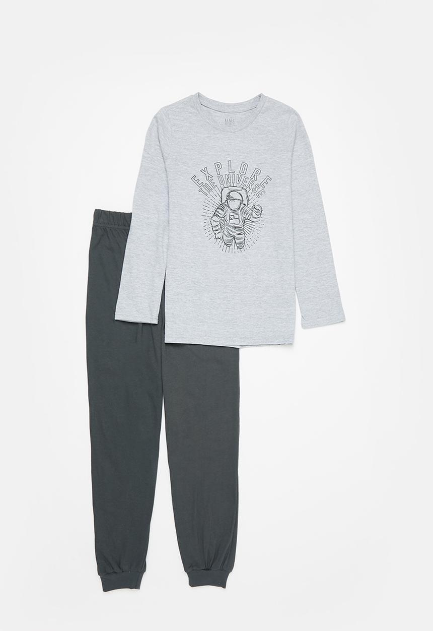 Rebel Republic - Boys top & pants pj set - grey/charcoal