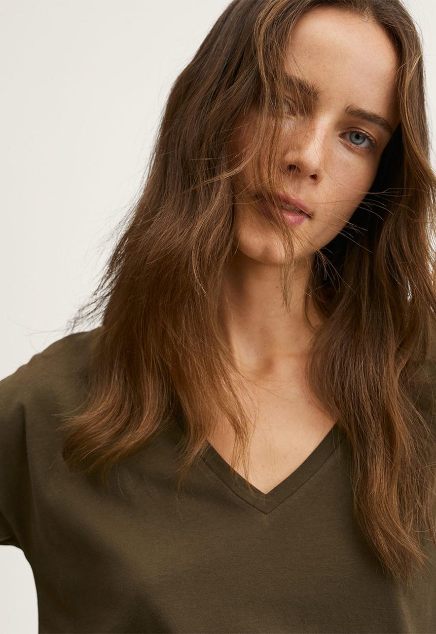 MANGO - T-shirt sacov2 - dark green