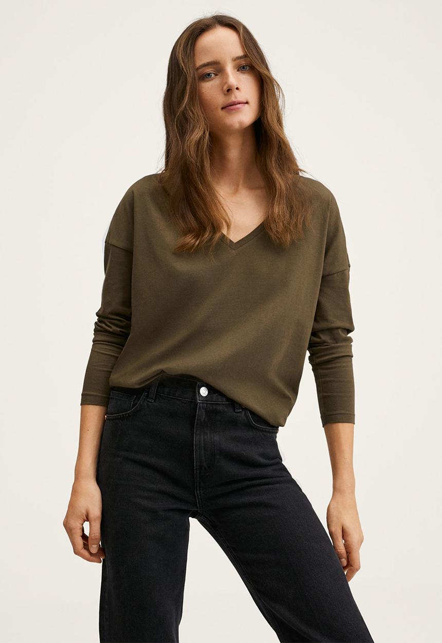 MANGO - T-shirt sacov2 - dark green