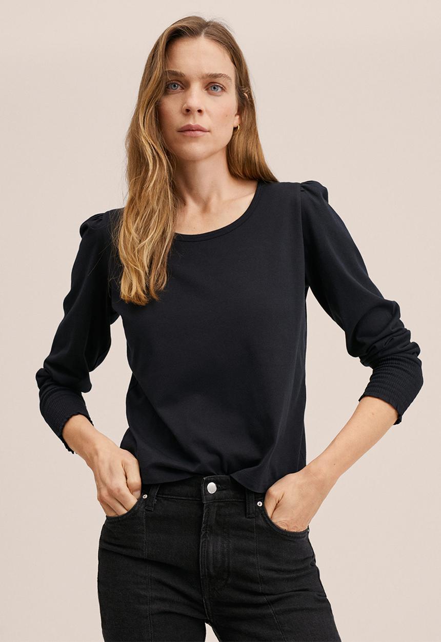 MANGO - T-shirt vicky2 - black