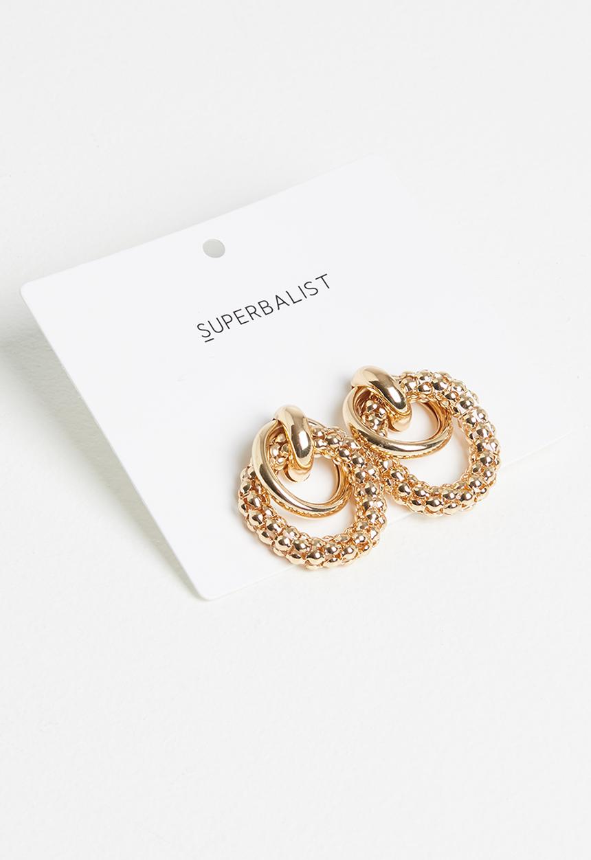 Superbalist - Double hoop link earrings - gold