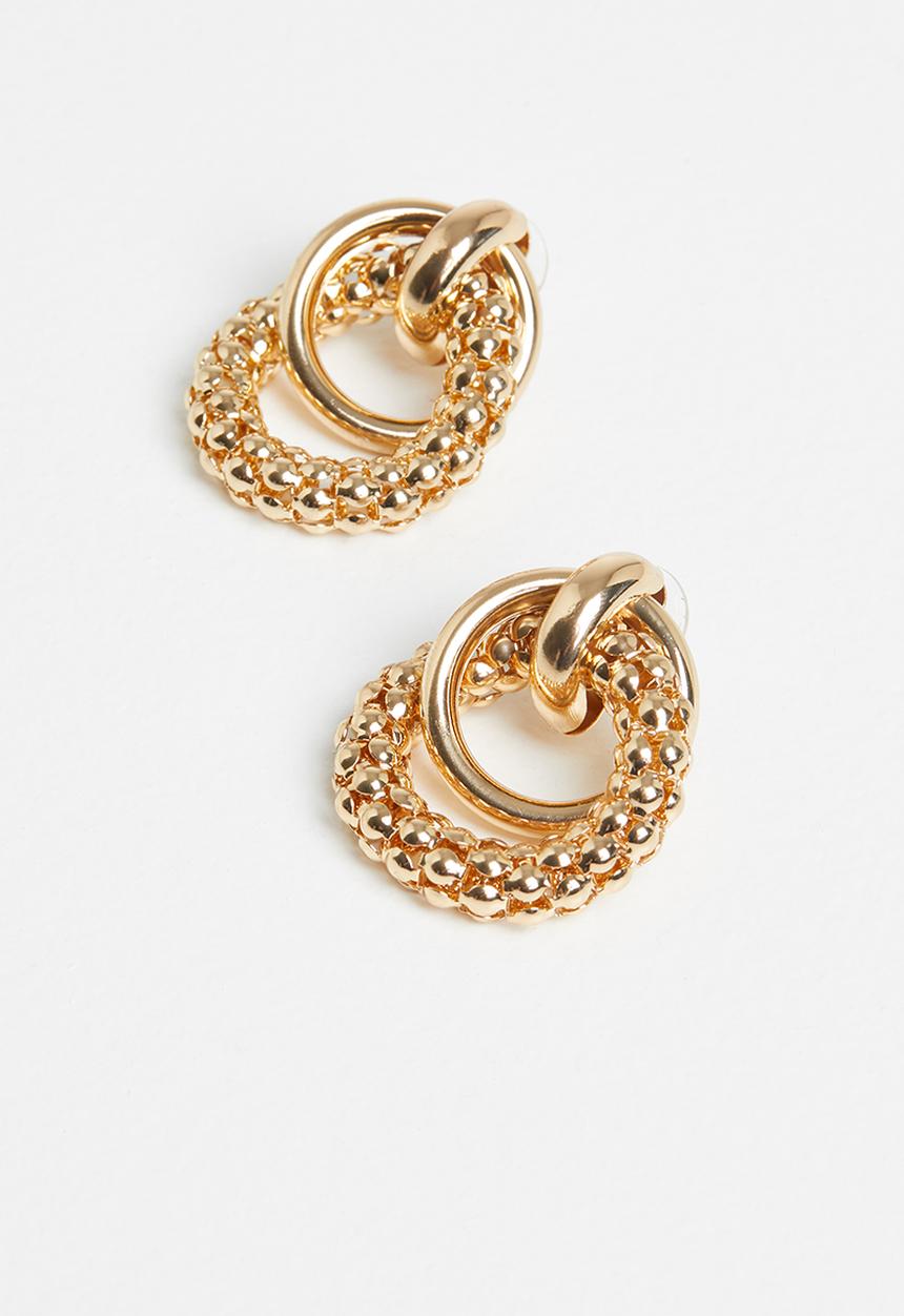 Superbalist - Double hoop link earrings - gold