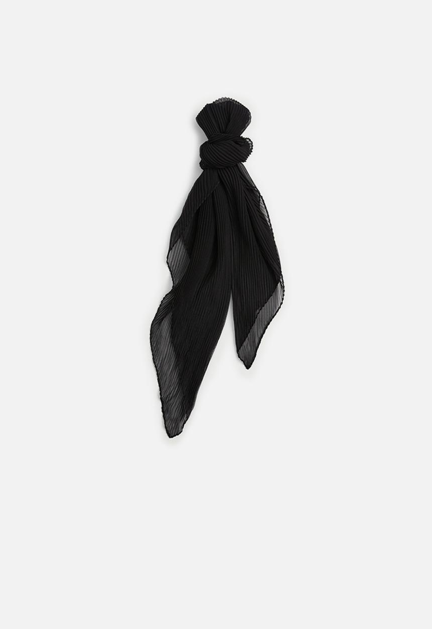 MANGO - Semi-transparent textured scarf - black