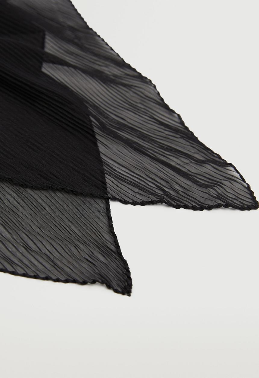 MANGO - Semi-transparent textured scarf - black