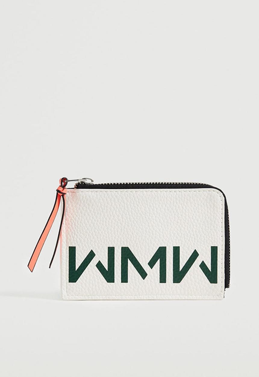 MANGO - Saffiano-effect cardholder - green