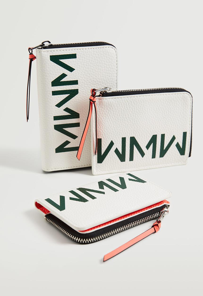 MANGO - Saffiano-effect cardholder - green