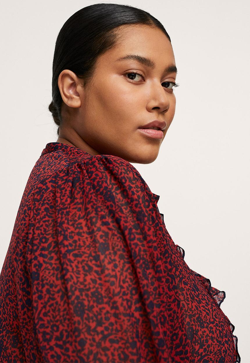 MANGO - Plus blouse coeur - red