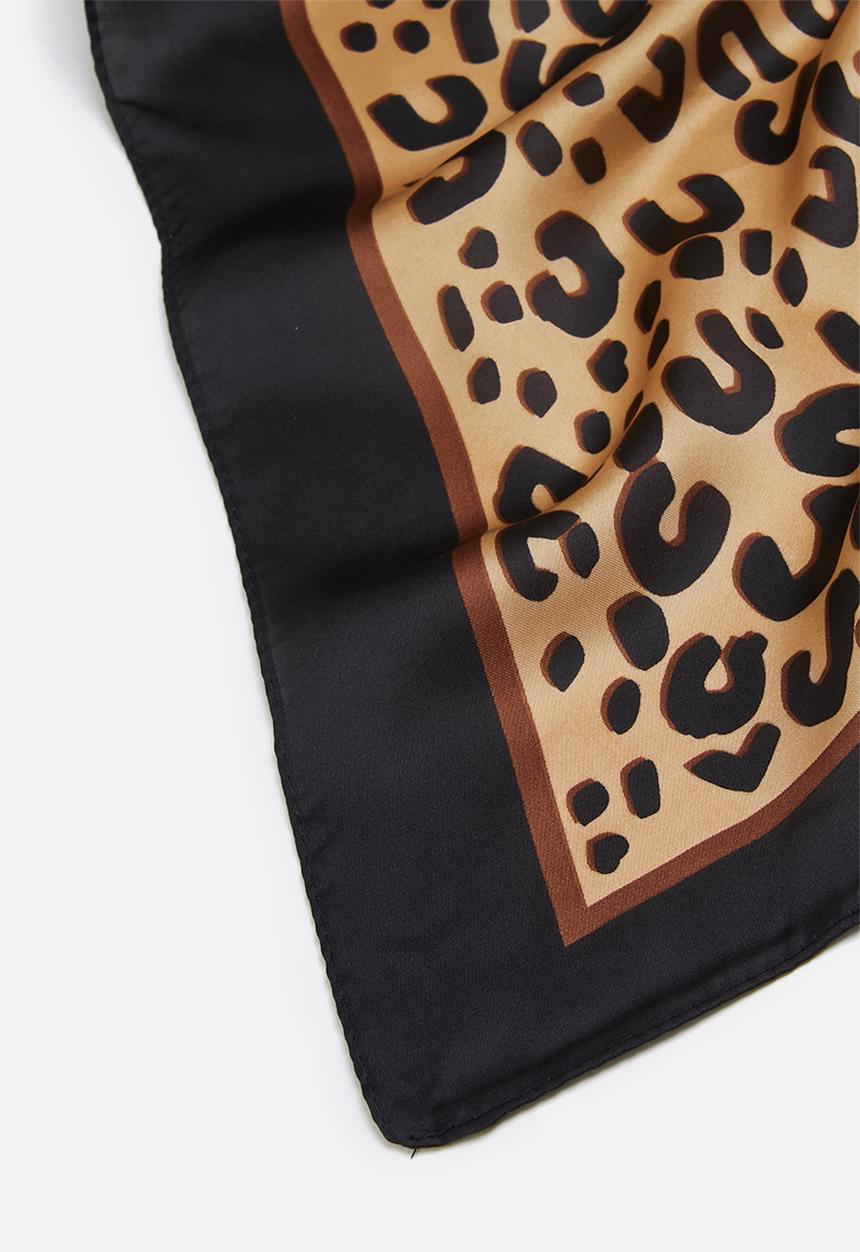 Superbalist - Animal print neckerchief - black & brown