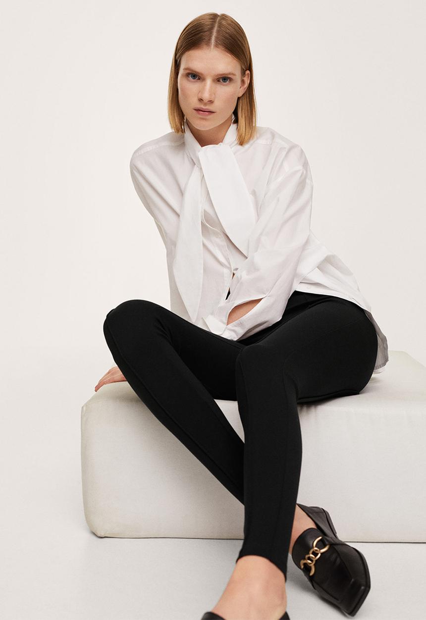 MANGO - Leggings punta-a - black