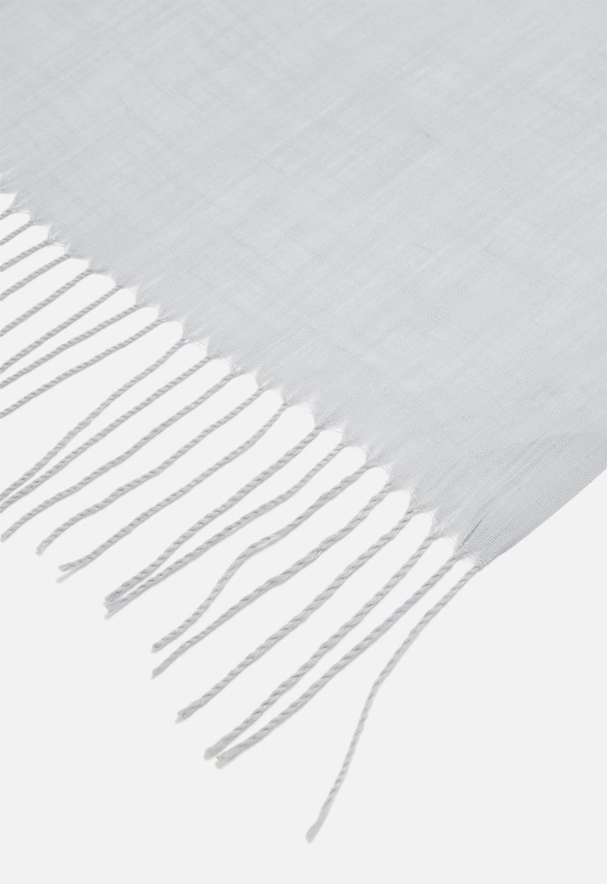 edit - Fringed long length scarf - grey