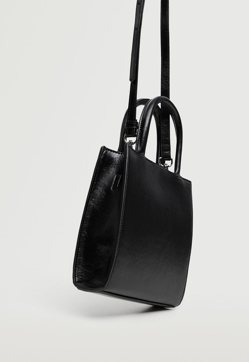 MANGO - Mini shopper bag - black