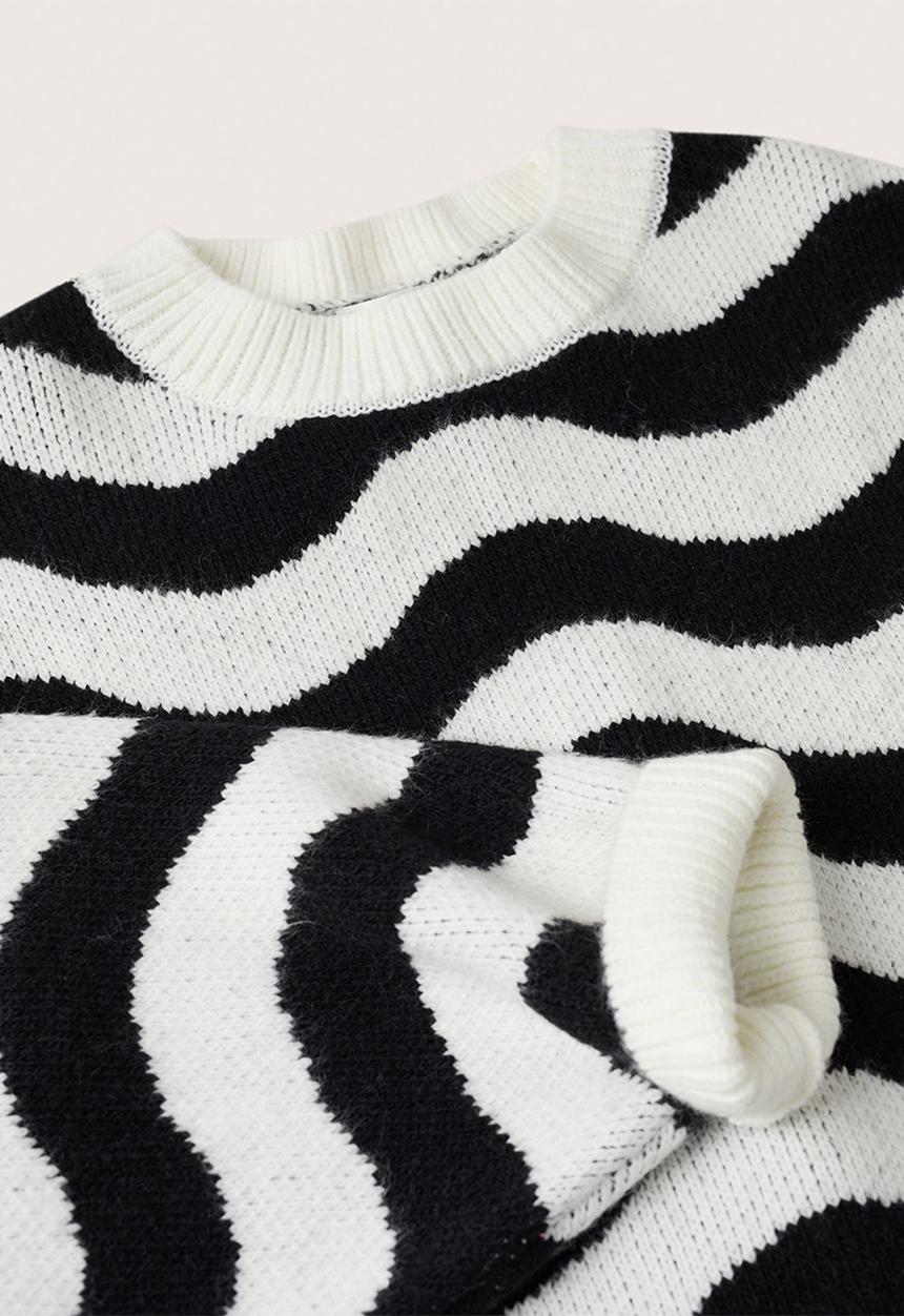 MANGO - Sweater behia - black & white