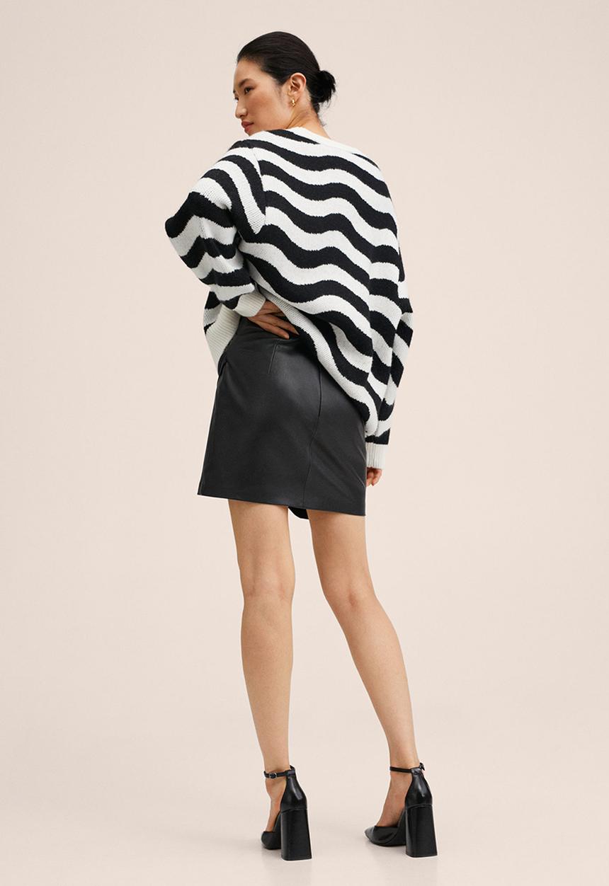 MANGO - Sweater behia - black & white