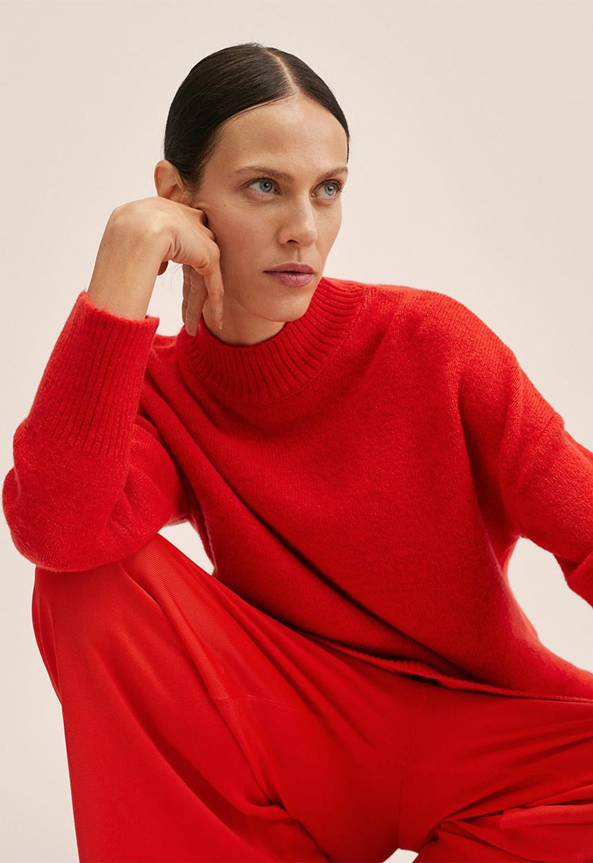 MANGO - Sweater gorri - red