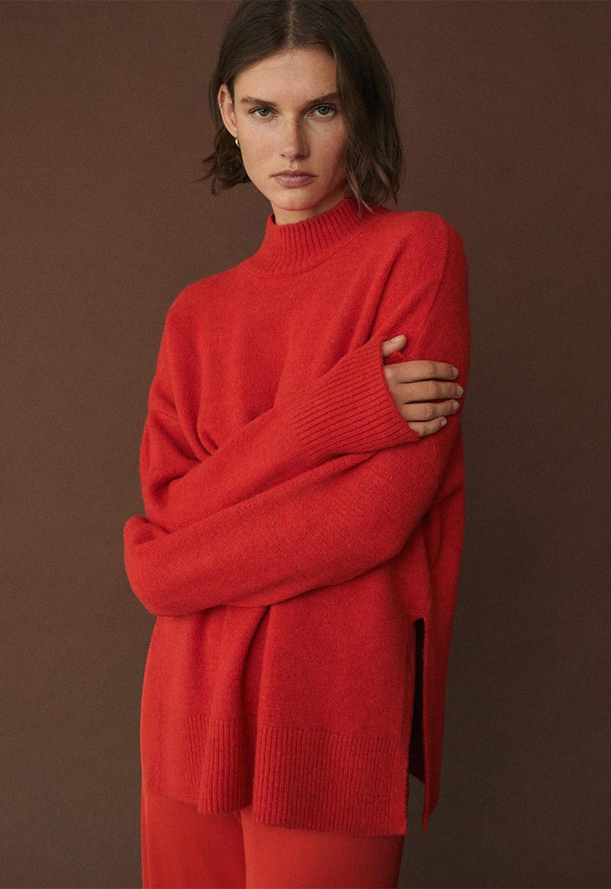 MANGO - Sweater gorri - red
