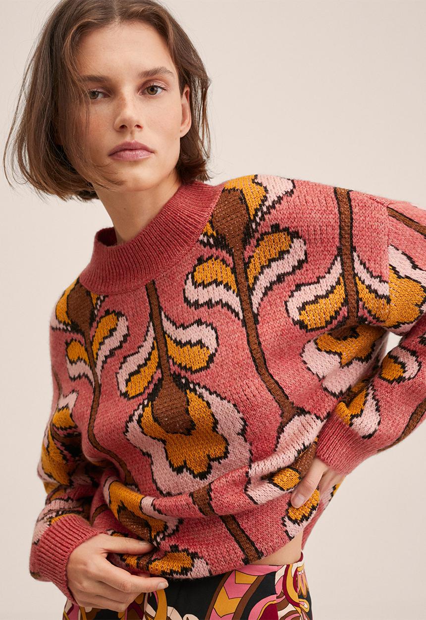 MANGO - Sweater retro - pink