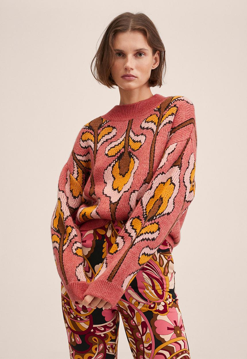 MANGO - Sweater retro - pink