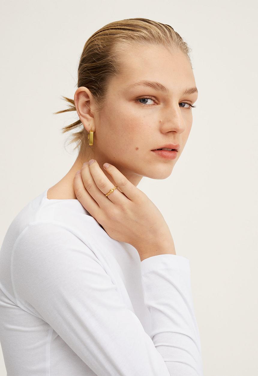 MANGO - T-shirt saco2 - white