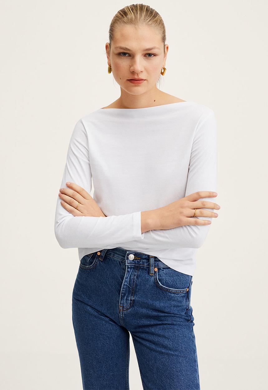 MANGO - T-shirt saco2 - white